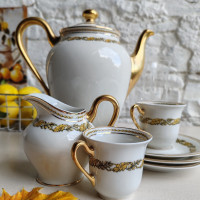 starožitný mocca set LIMOGES